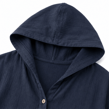 Women's Lightweight Hooded Jacket with Adjustable Drawstring Hem