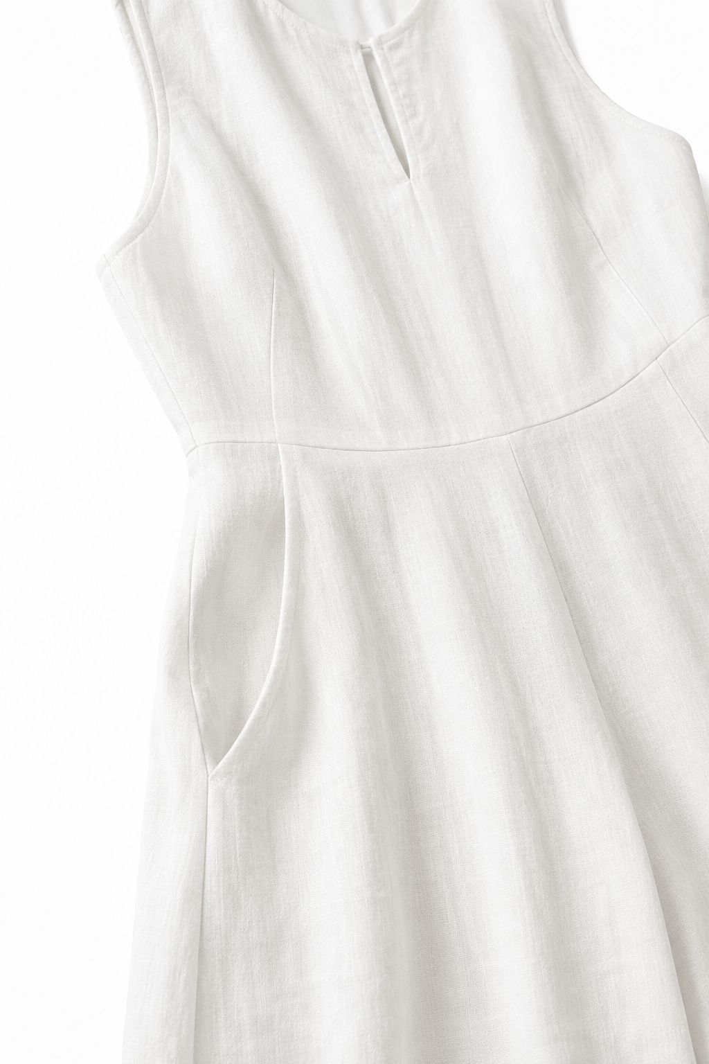 Women's Wide-Leg V-Neck Linen-Look Jumpsuit with Pockets