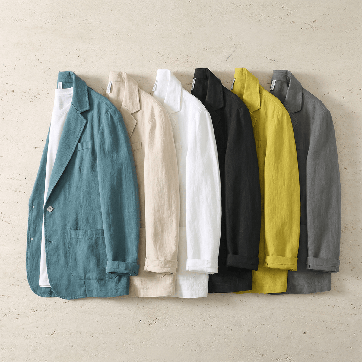 Men's Linen Blend Tailored Blazer Jacket