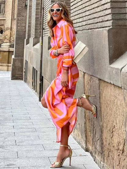 Sienna Printed Wrap-Front Women's Midi Occasion Dress with Tie Waist