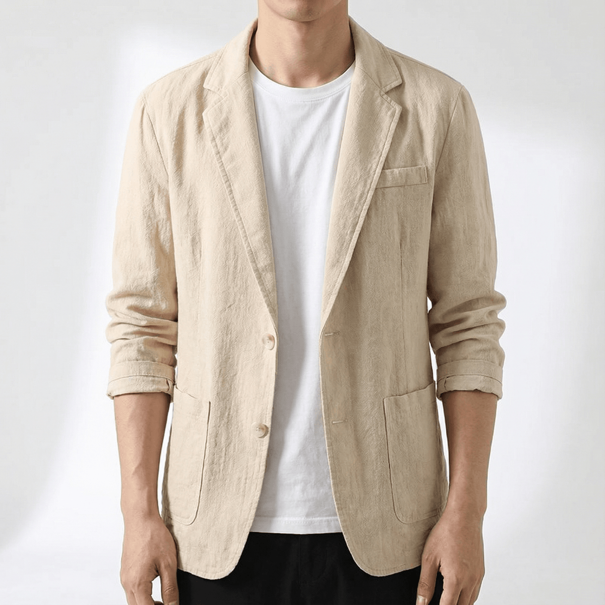 Men's Linen Blend Tailored Blazer Jacket