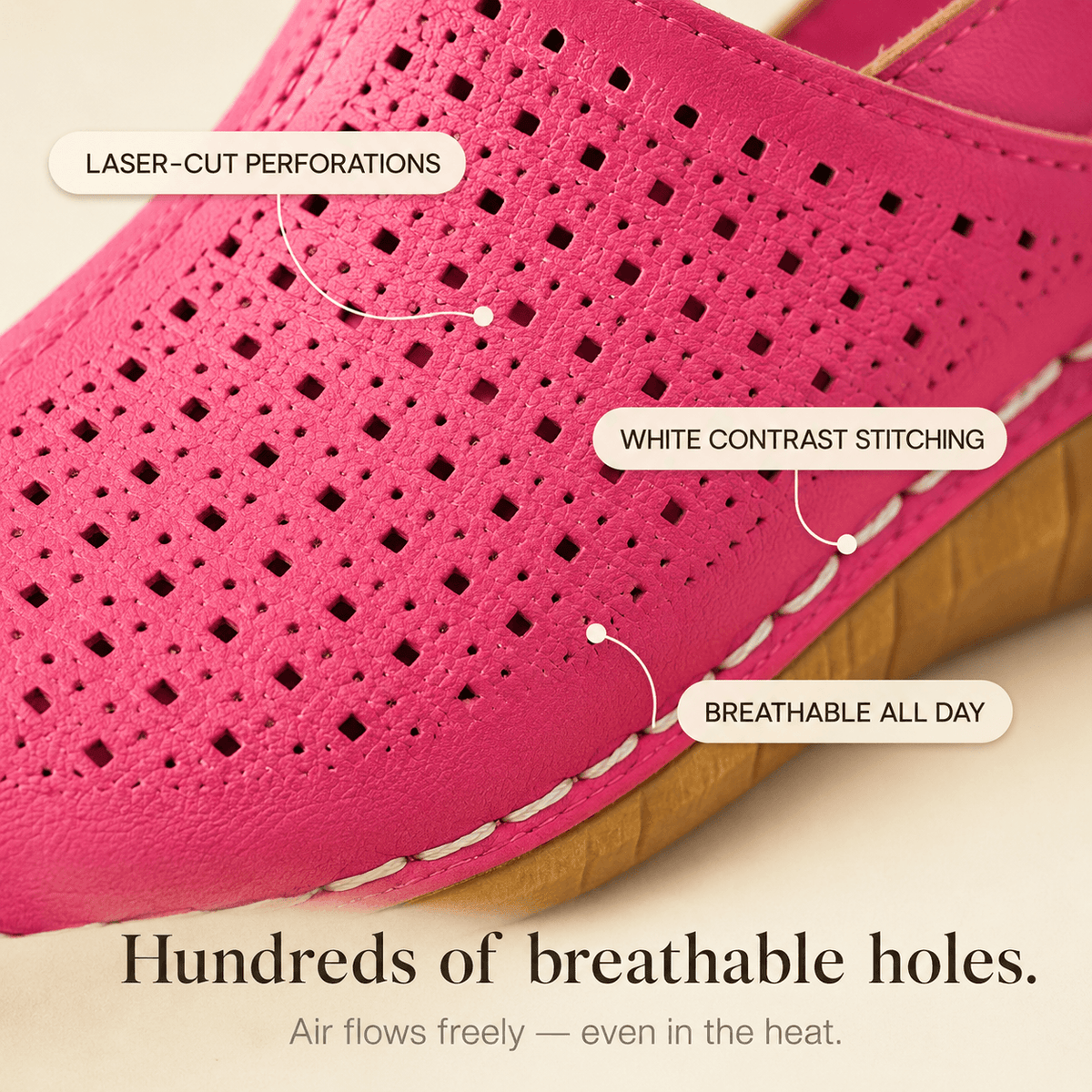 Perforated Wedge Slingback Sandals with Cushioned Sole for Women
