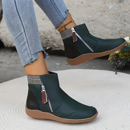 Comfort Ankle Boots with Arch Support Zip Closure