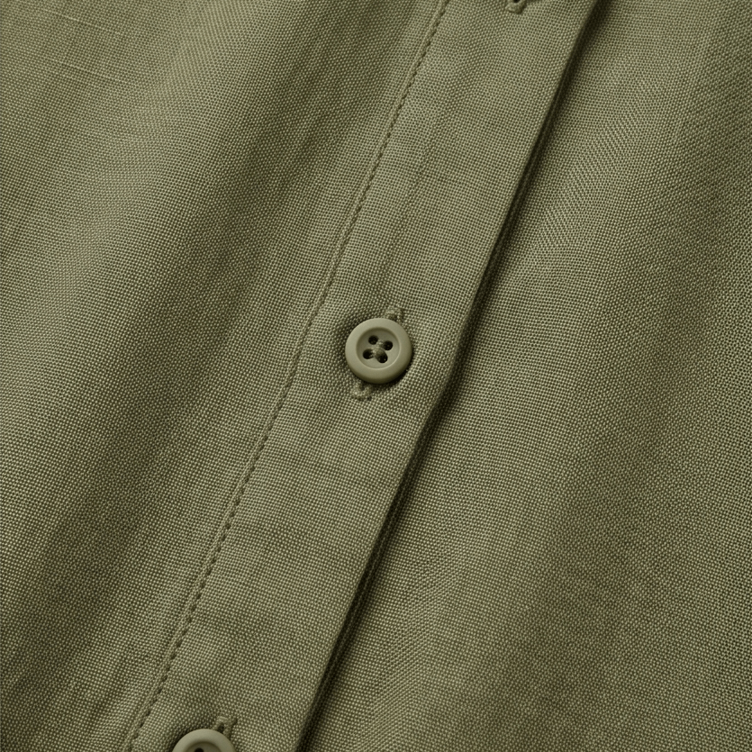 Halvine Button-Through Maxi Shirt Dress with Long Sleeves and Side Pockets