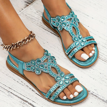 Women's Embellished Cushioned Sandals with Adjustable Straps