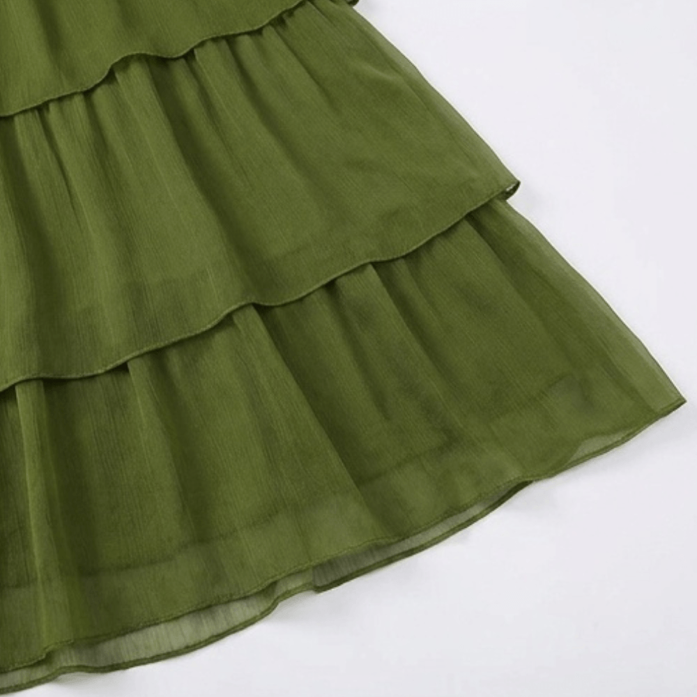 Marella Tiered Chiffon Midi-to-Maxi Dress with Batwing Sleeves