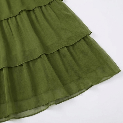 Marella Tiered Chiffon Midi-to-Maxi Dress with Batwing Sleeves