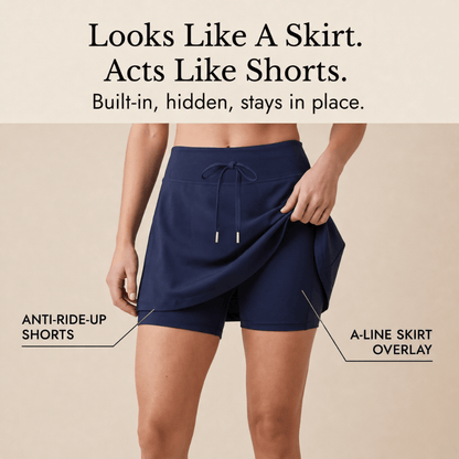 Women's Sleeveless Cotton Blend Top and Skort Two-Piece Co-Ord Set