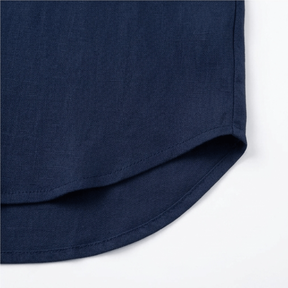 Women's Curved-Hem V-Neck Top with Short Sleeves