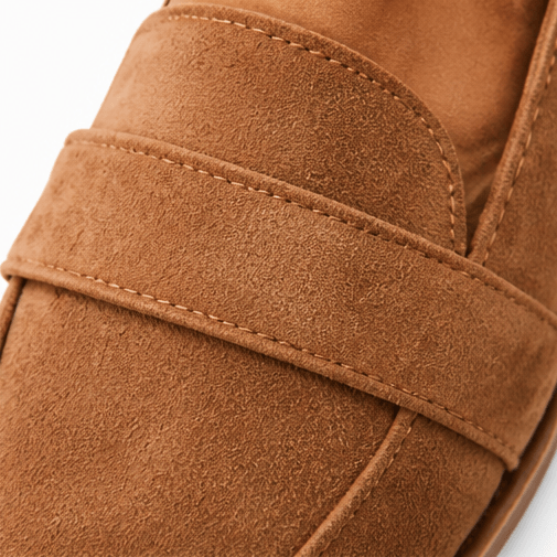 Women's Suede-Look Pointed-Toe Loafers with Cushioned Footbed