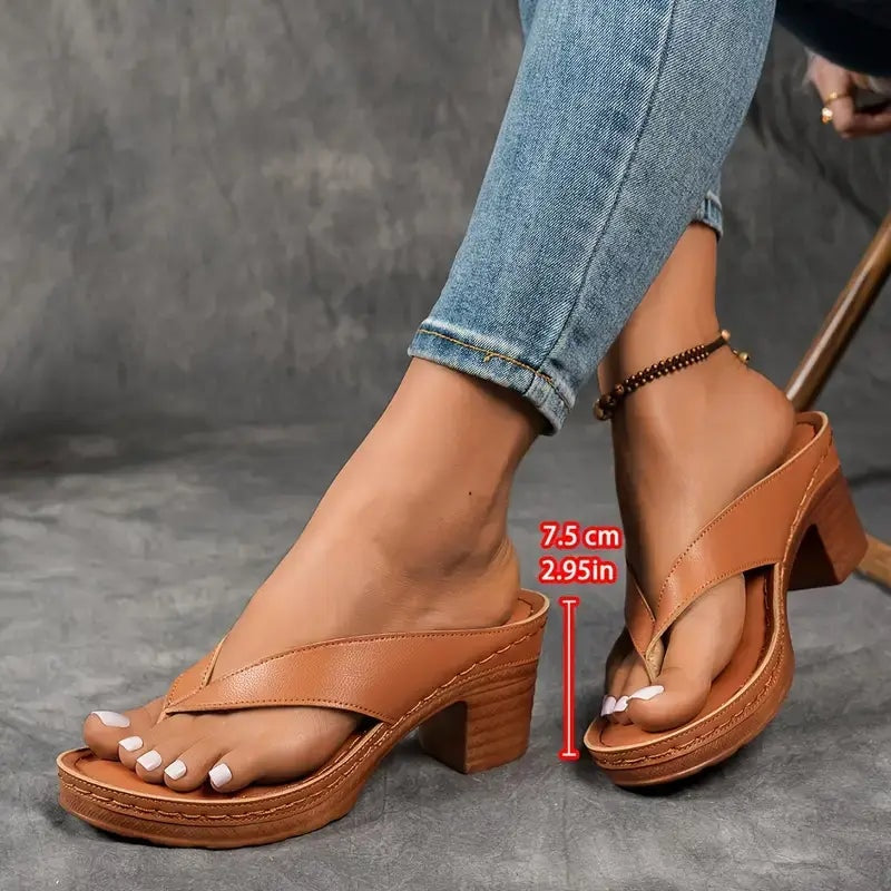 Marilyn Orthopedic Heeled Thong Sandals for Women