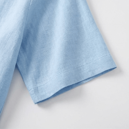 Women's V-Neck Linen-Look Top and Shorts Two Piece Set