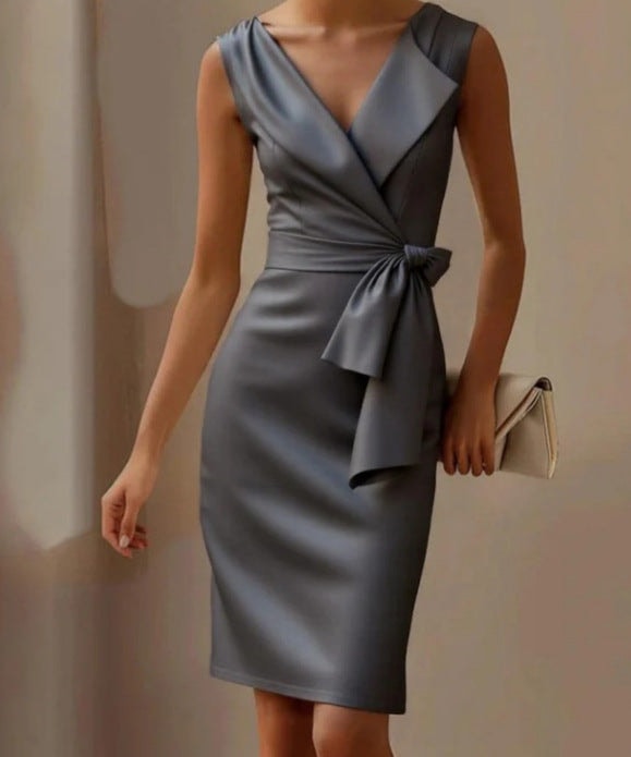 Cordelia Ashworth Bow Detail Midi Sheath Dress for Christmas Dress Occasions