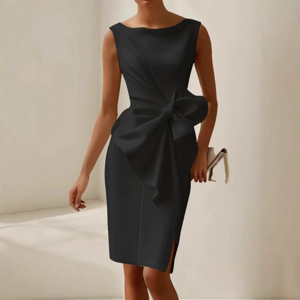 Cordelia Ashworth Bow Detail Midi Sheath Dress for Christmas Dress Occasions