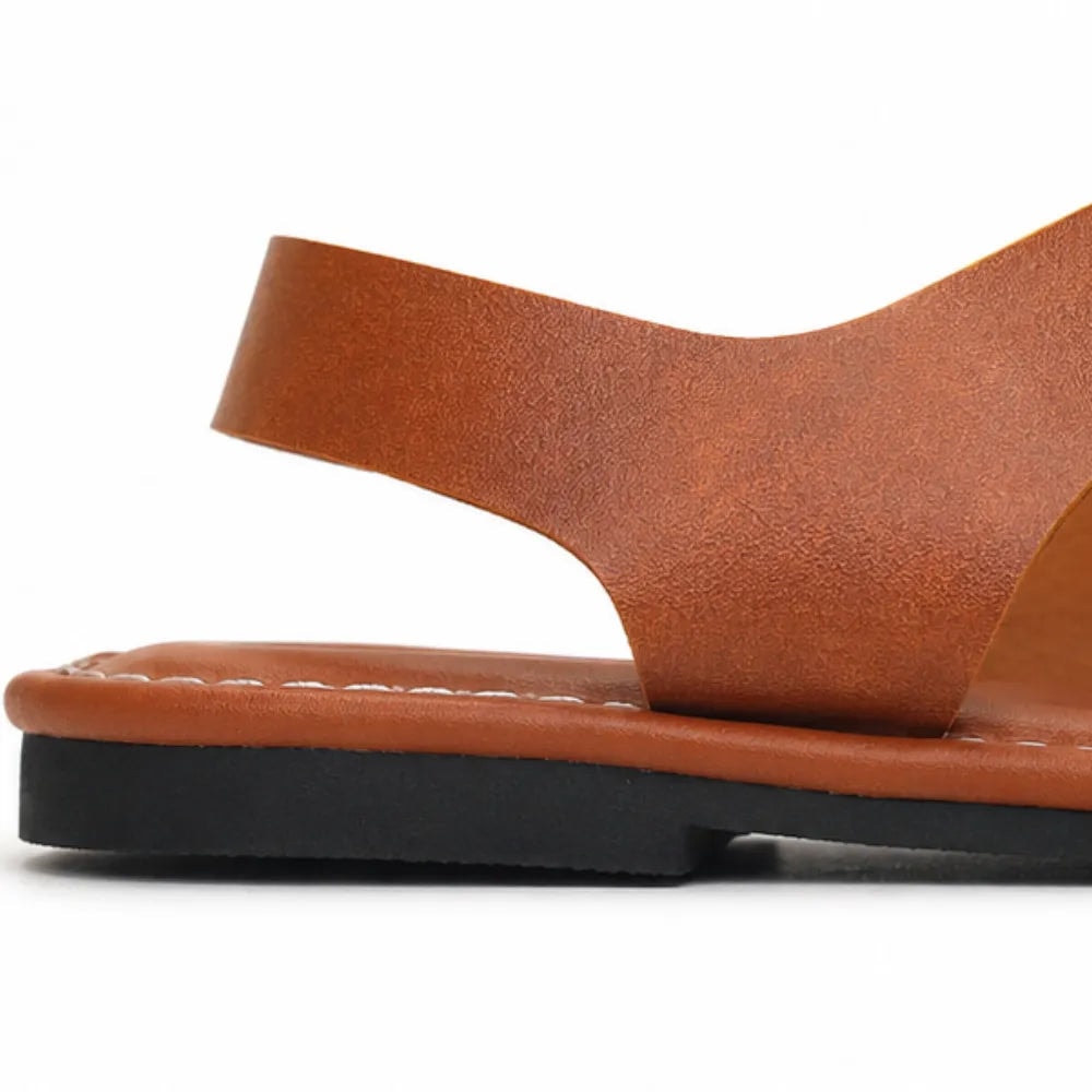 Women's Asymmetric Double Strap Cushioned Sandals with Padded Footbed