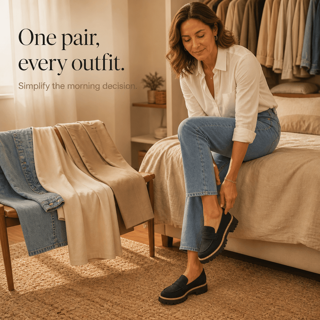 Women's Platform Loafers with Cushioned Comfort Footbed