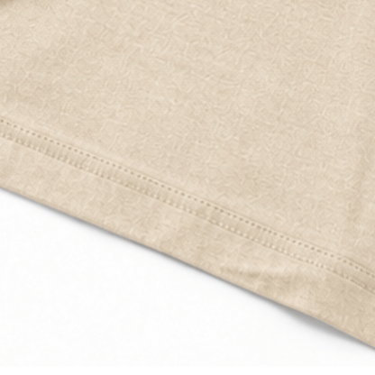 Draperly V-Neck Linen-Look Matching Set with Wide-Leg Pants