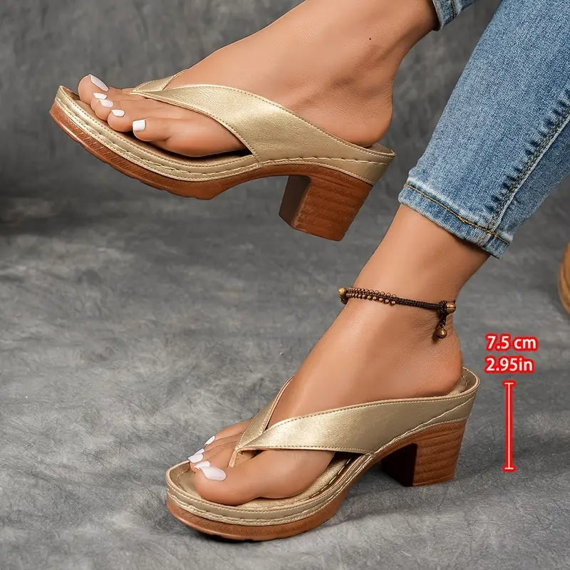 Marilyn Orthopedic Heeled Thong Sandals for Women