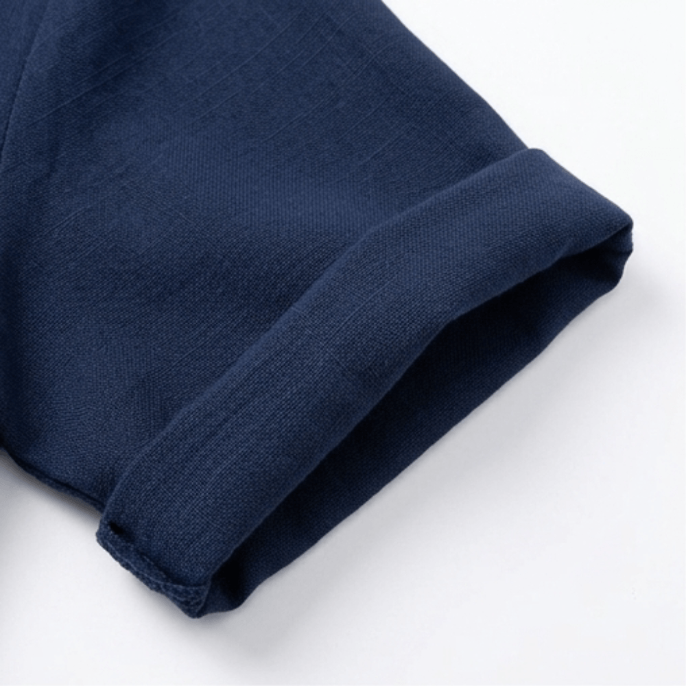 Women's Curved-Hem V-Neck Top with Short Sleeves