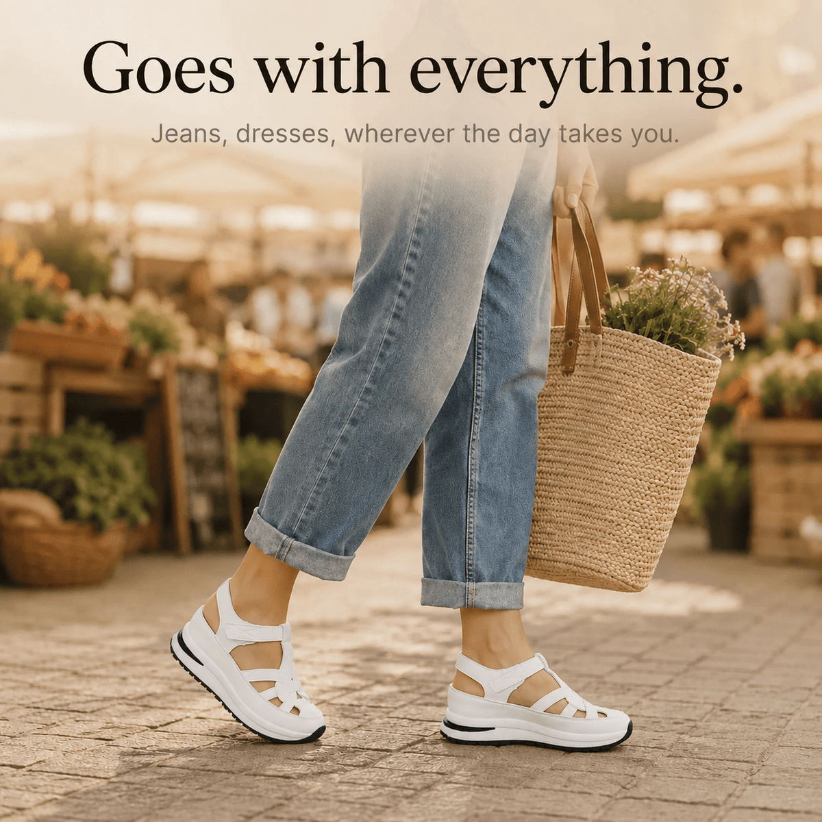 Women's Cushioned Platform Sandals with Adjustable Cage Strap