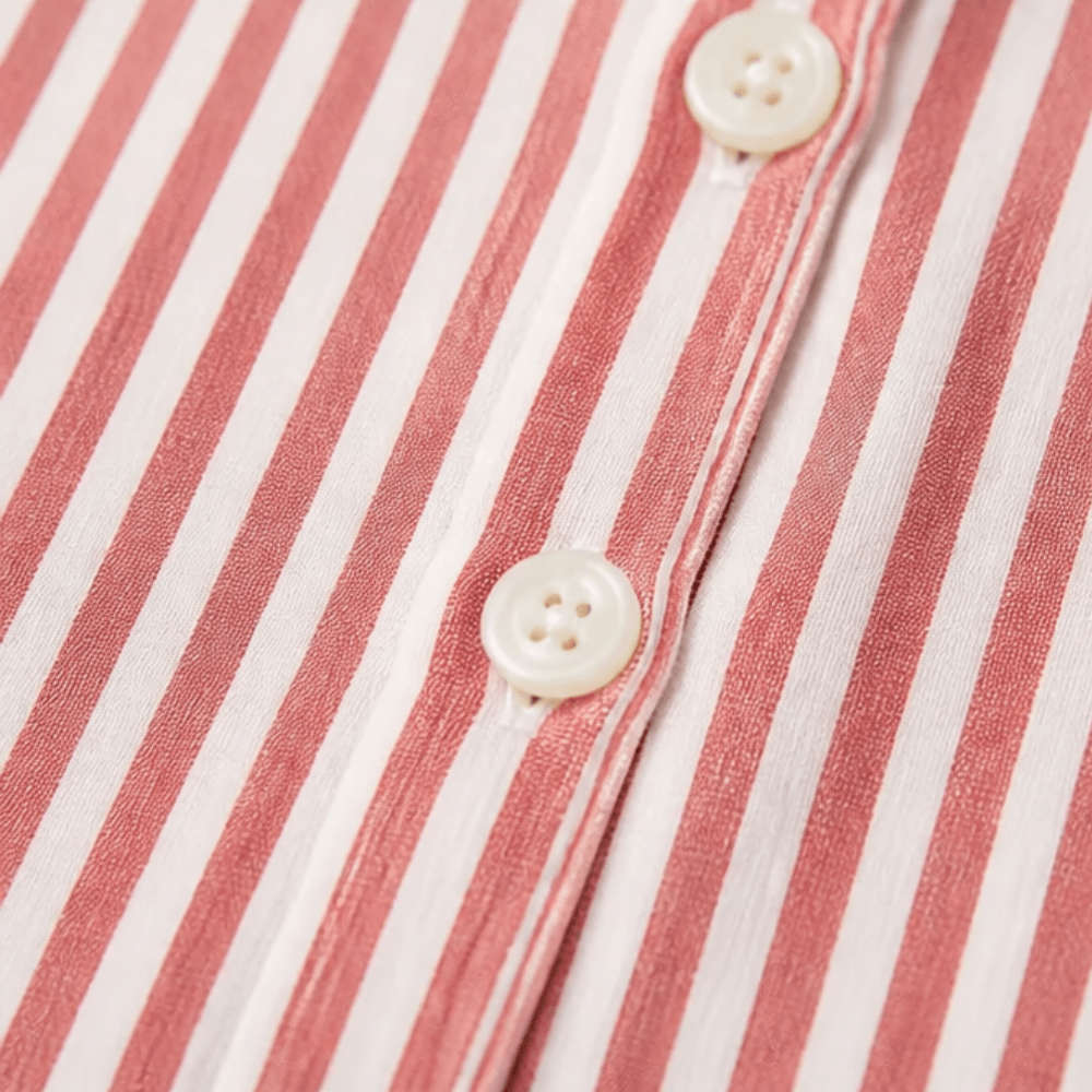 Solène Striped Sailor Collar Top with Puff Sleeves for Women