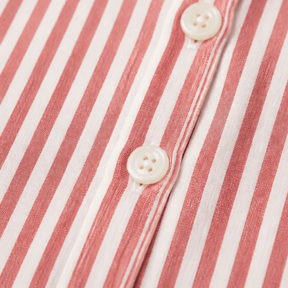 Solène Striped Sailor Collar Top with Puff Sleeves for Women