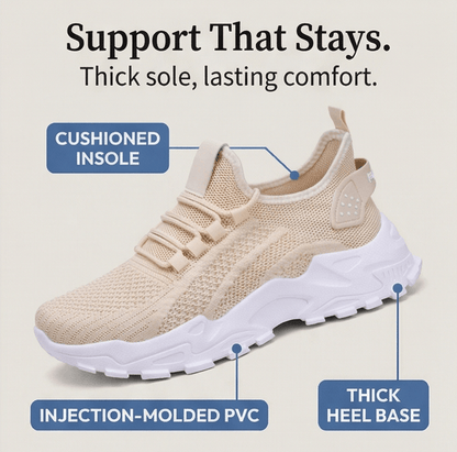 Aerloom Women's Cushioned Knit Sneakers with Slip-On Comfort