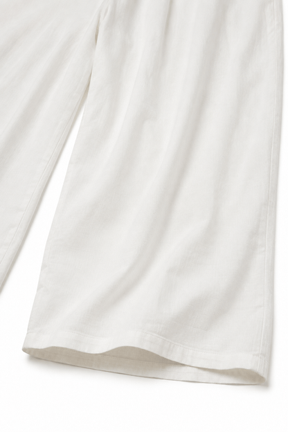 Women's Wide-Leg V-Neck Linen-Look Jumpsuit with Pockets
