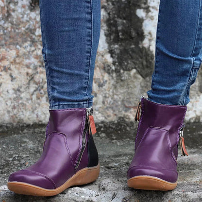 Comfort Ankle Boots with Arch Support Zip Closure