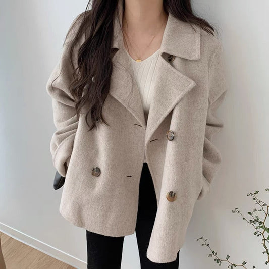 Lisa - Double Breasted Wool Blended Coat