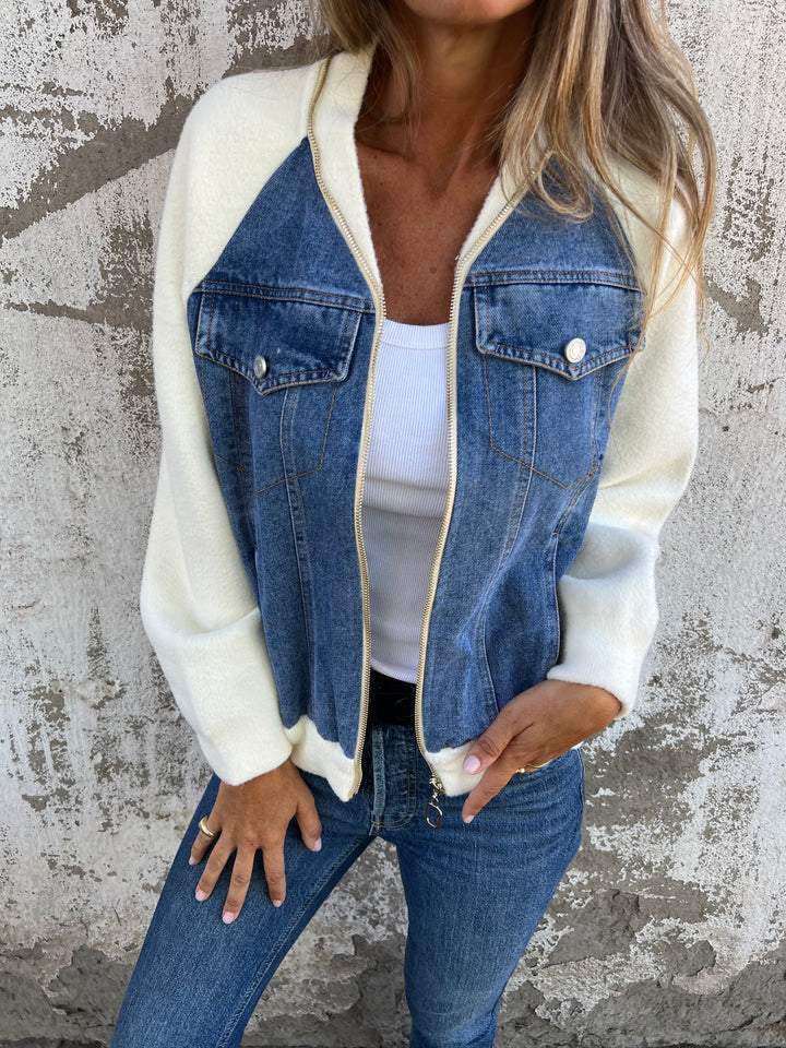 Olivia - Modern Jacket with Denim Fabric