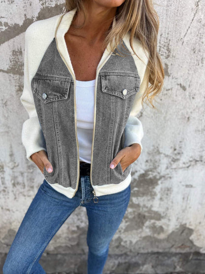 Olivia - Modern Jacket with Denim Fabric